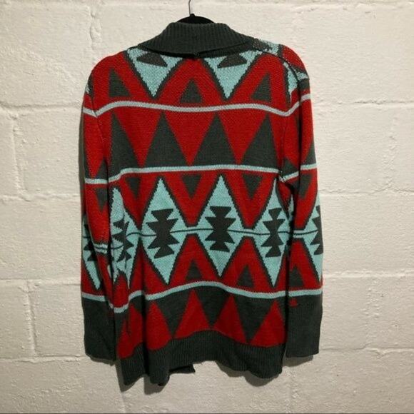 Aheero Open Front Aztec Knit Cardigan - Size M/L - Picture 2 of 5